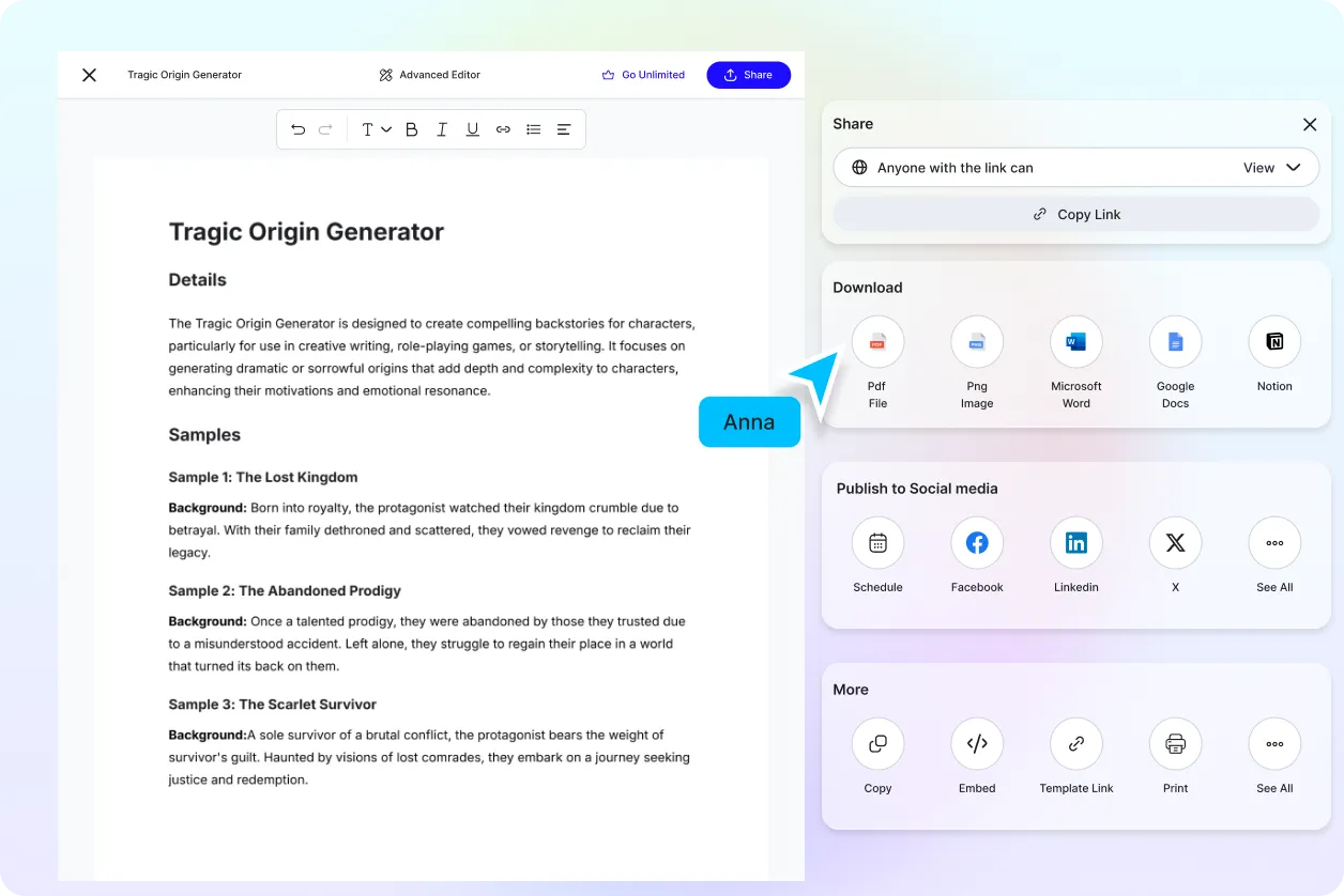 Free AI Backstory Generator, Free Backstory Maker Online